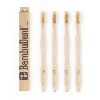 Bambudent Zahnbürste aus Bambus Klassik 4 Stück