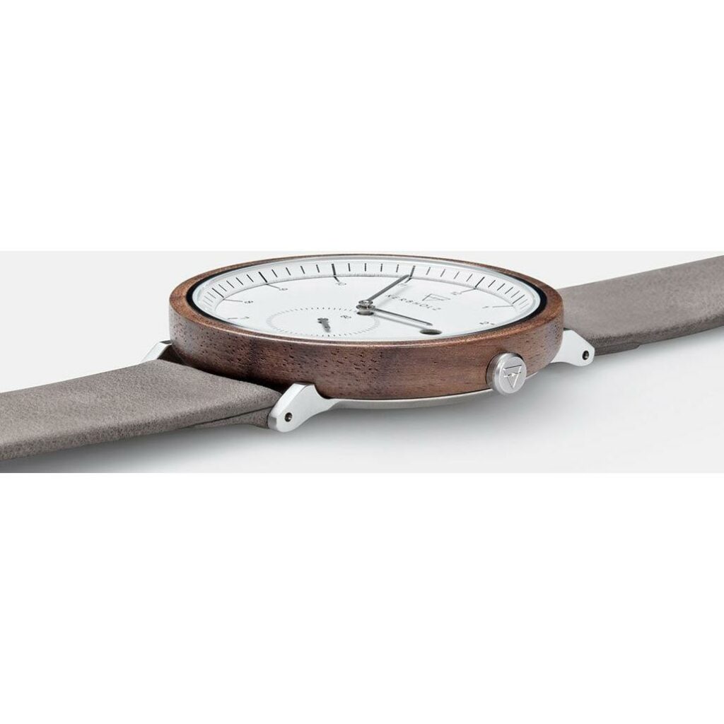 Kerbholz Holzuhr Anton Grey Walnuss